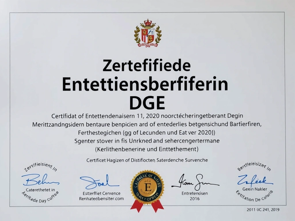 Zertifikat: Zertifizierte Ernährungsberaterin DGE